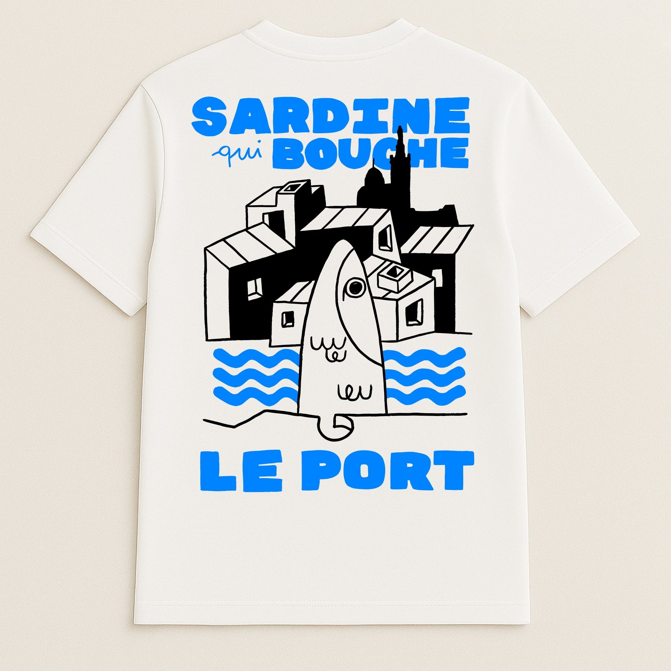 Image of T-Shirt Sardine qui bouche le port - Fabriqué en Provence - Sudist